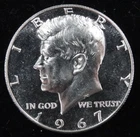 1967 Kennedy Half Dollar Silver SMS  50C 40% SIlver US Coin 2x2 Flip