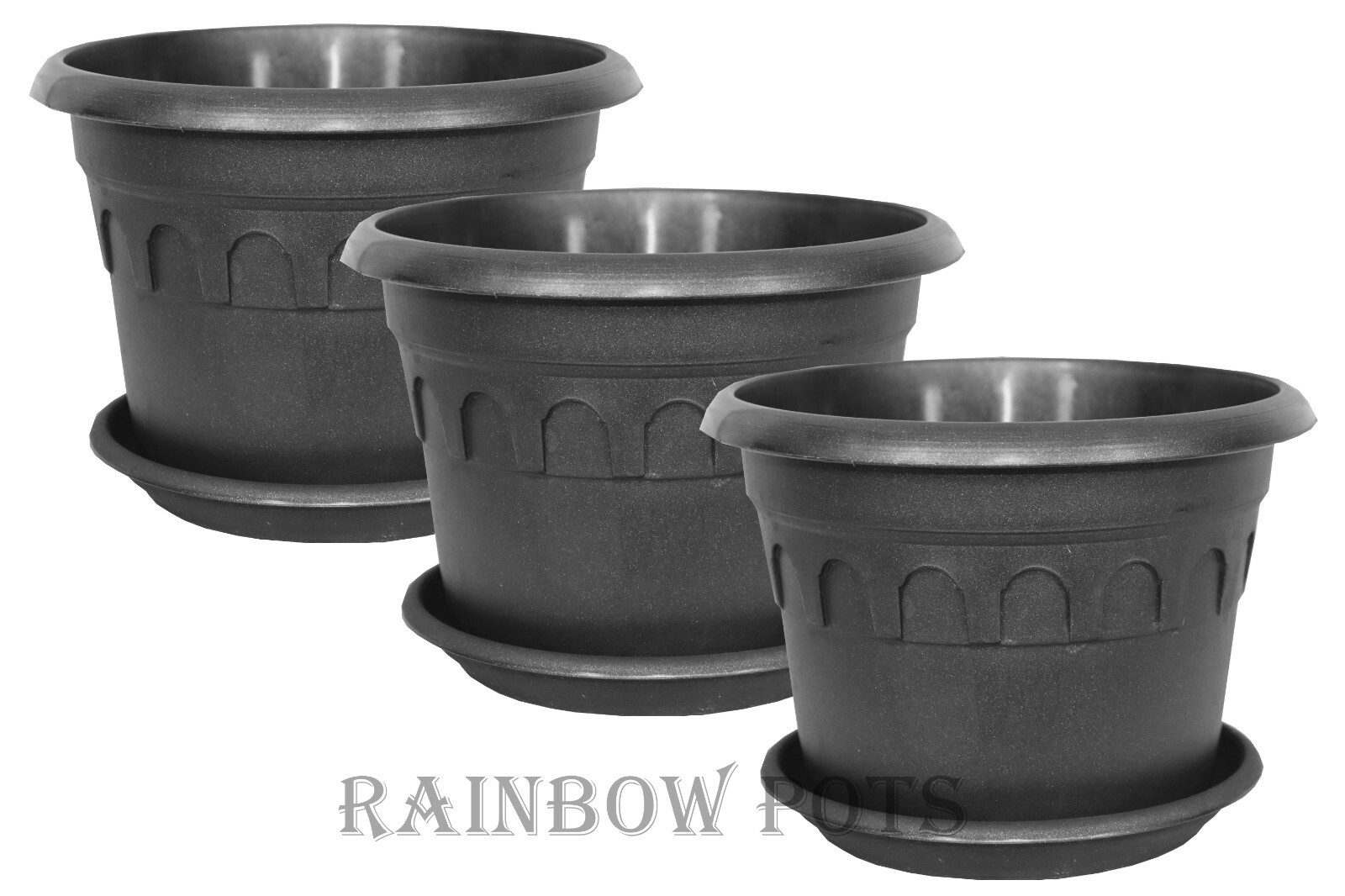 Plastic Plant Pots Decor Flower Pots Planter with Saucer 10 Colours eBay