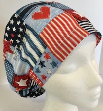 Patriotic Adjustable Medical Slim Lid Euro Surgery Scrub Cap Chef Dental Hat