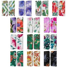 OFFICIAL HAROULITA FLOWER MIX LEATHER BOOK CASE FOR APPLE iPOD TOUCH MP3