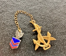 Vintage U.S. Navy Sweetheart chained pin Anchor WWII era