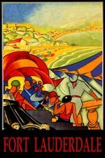 Fort Lauderdale Summer Party Beach Sailing Tourism Vintage Poster Repro FREE S/H