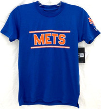 NEW New York NY Mets MLB New Era Short Sleeve Crewneck Logo Blue T-Shirt Youth M