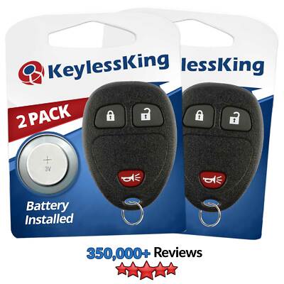 2 New Replacement Keyless Entry Remote Car Key Fob Clicker Control for 15913420
