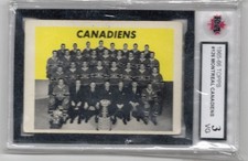 MONTREAL CANADIENS TEAM CARD SP 1965-66 TOPPS 65-66 #126 KSA 3