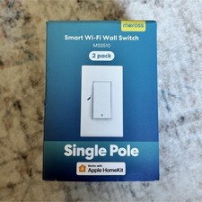 meross MSS510 Smart Wi-Fi Wall Switch 2 Pack, HomeKit Alexa Google, White
