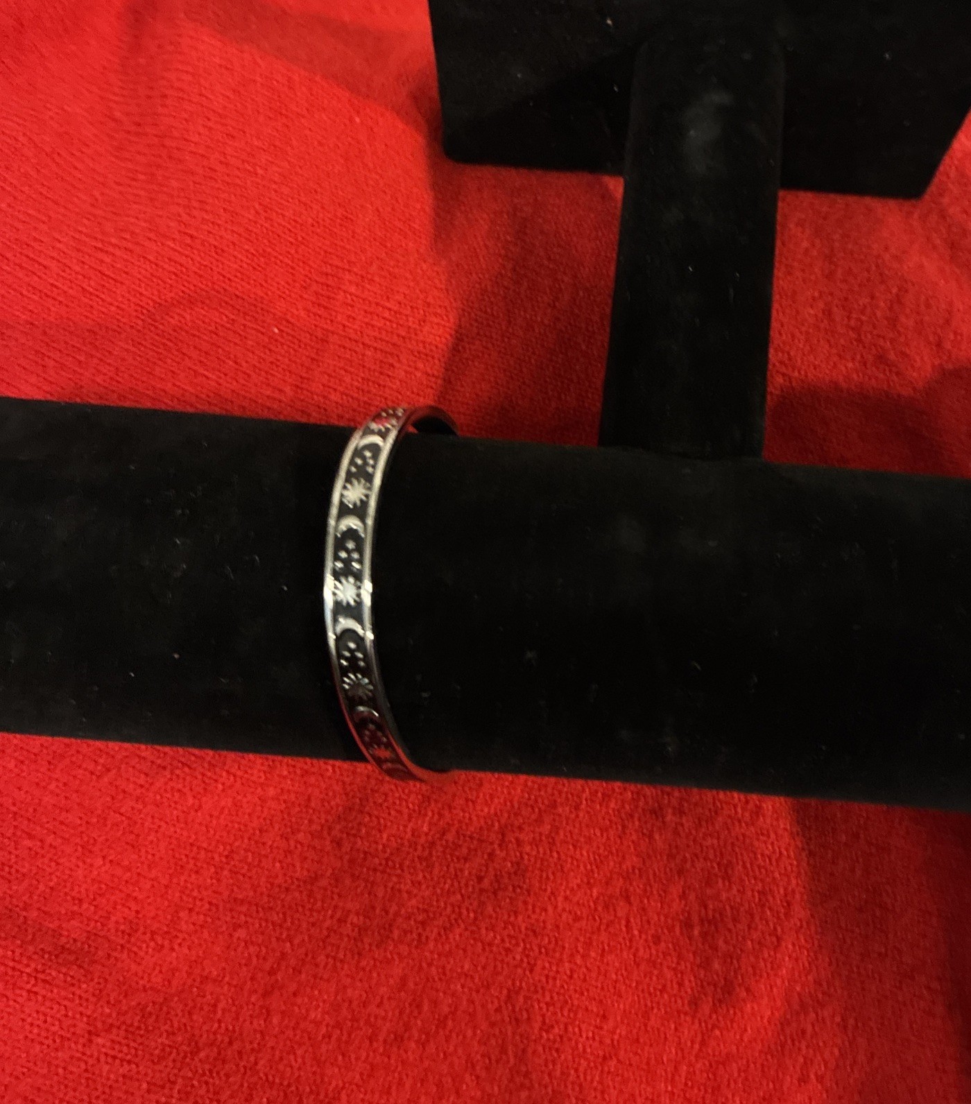 Sterling Silver Celestial Cuff Bracelet Moon Star… - image 7