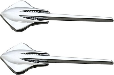 Pair Set Carbon Flash Stingray Mako Shark Emblem for C2 C3 & C7 Corvette Silver