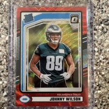 2024 Donruss Johnny Wilson Rated Rookie Red Wave Optic Preview RC #307 Eagles