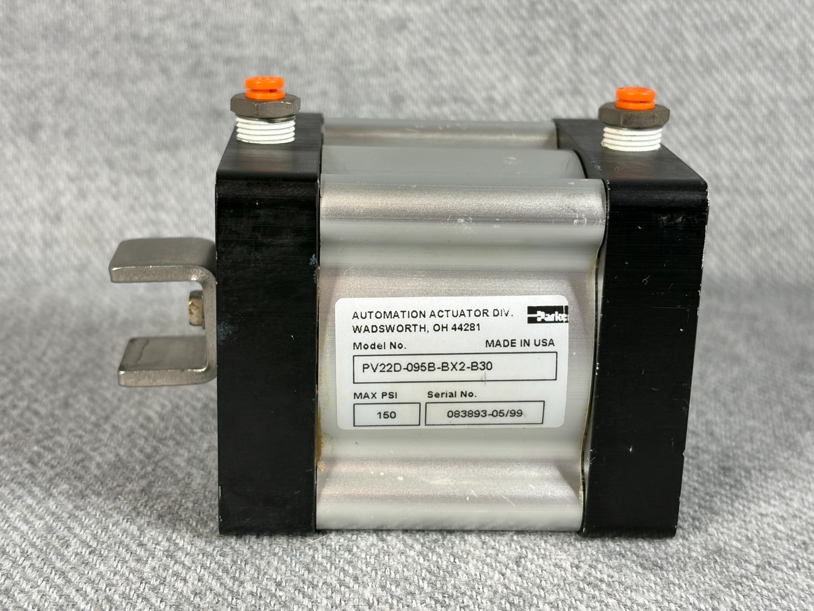 Parker PV22D-095B-BX2-B30 Pneumatic Rotary Actuator 150 PSI Automation