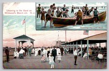 1907 Wildwood NJ Boardwalk Band Lifeboat Vintage Postcard Posted