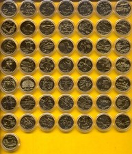 USA około 50 Statequarter pozłacane