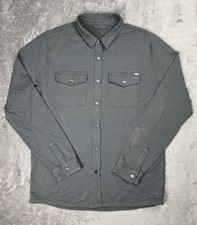 VUORI Boulevard Shacket Mens L Shirt Jacket Button Up Ultra Soft Gray Flawed
