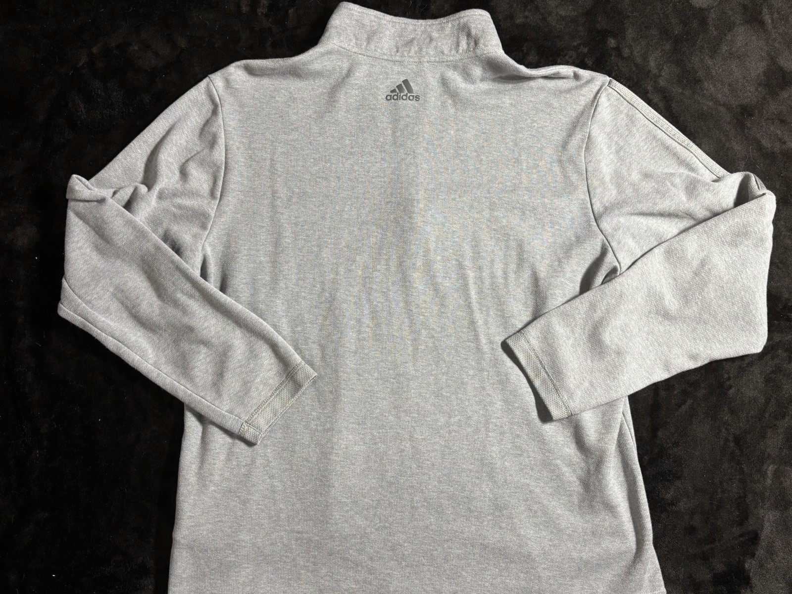 Adidas Solid Gray Comfort Quarter Zip Sweater Men… - image 5