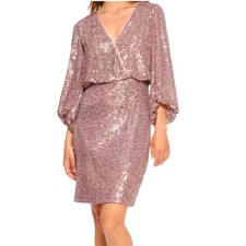 Eliza J Sequined Long Sleeve Stretch Dress NWT Size 2