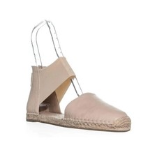 EILEEN FISHER NWOB Coy Espadrille Skimmer Flat Tan Tumbled Leather Zip Size 10
