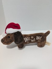 Dandee Dan Dee Collectors Choice Santa Hat Dachshund Dog Plush 11  Christmas