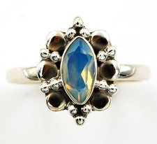 Natural Fire Opalite 925 Solid Sterling Silver Ring Sz 7 B19-2