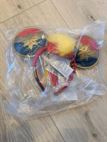 Captain Marvel Minnie Ears Headband Disney Parks NWT Mohawk HTF Marvel - Picture 1 of 2