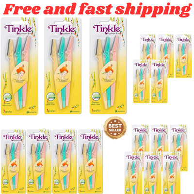 Tinkle Dermaplaning Tool 3ct, Dermaplane Razor for Women, Safe and Easy Peach Fu