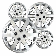 Set Of 4 Hubcaps 15 Silver Abs Wheel Covers For 2009 - 2010 Chevrolet Cobalt