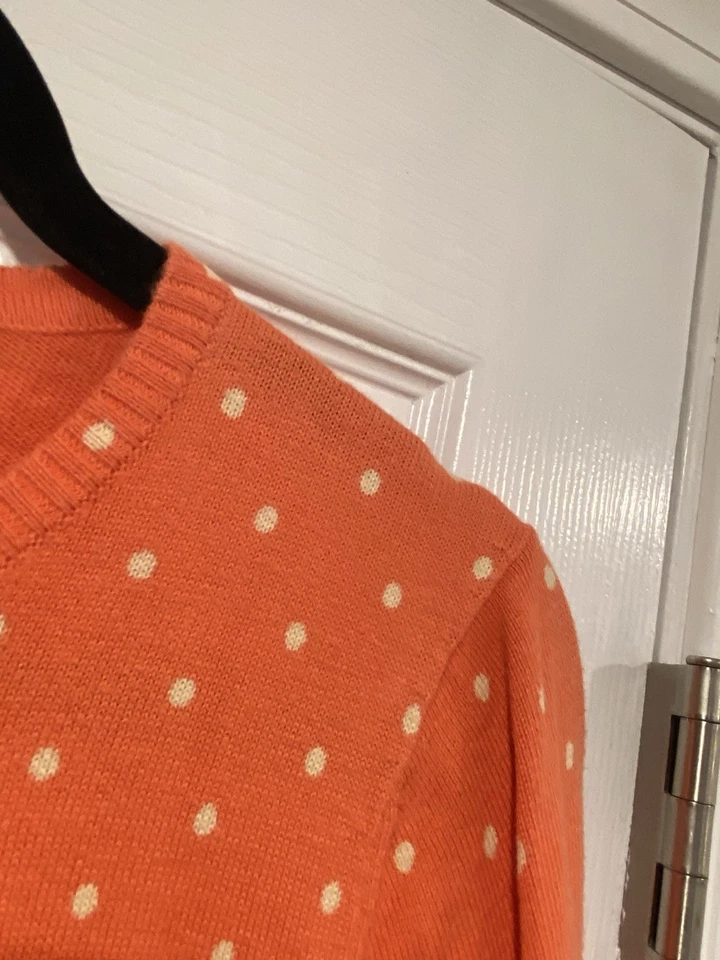 L.L. Cárdigan ligero con botones de algodón Supima a lunares naranja talla M Bean Foto 2 de 4