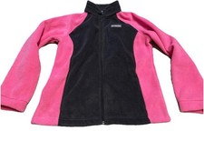 Columbia Youth Girls fleece jacket full zip Black Pink Sz XL 18-20