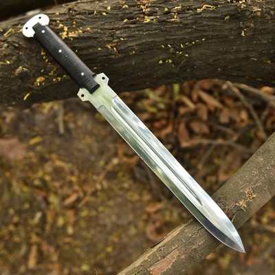 Handmade Double Edge Fix Blade Hunting Bowie Knife War Sword - Troy - Spartan