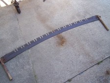Barn Antique Primitive 2 Two Man Crosscut Logging Saw 67" Blade Log Tool   old