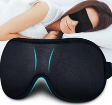 Soft 3D Sleep Mask for Women & Men, Light Blocking Eye Shade for Rest & Travel