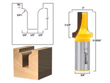 1" Height x 1/4" Radius Dado Cutting Round Over Router Bit - 3/4" Shank - Yonico