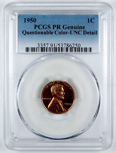 1950-P Lincoln Wheat Cent Proof — photo from the most recent tracked eBay sale
