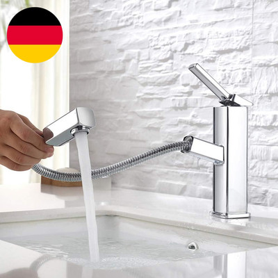 KAIYING Waschtischarmatur Mit Herausziehbarer Spritze, Mischbatterie Waschbecken