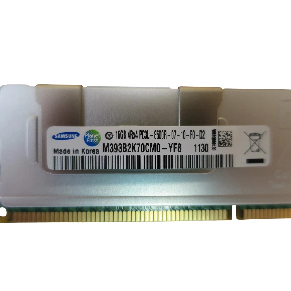 Samsung 16GB PC3L-8500R DDR3-1066 4Rx4 REGISTERED ECC MEMORY M393B2K70CM0-YF8 - Image 2 of 3