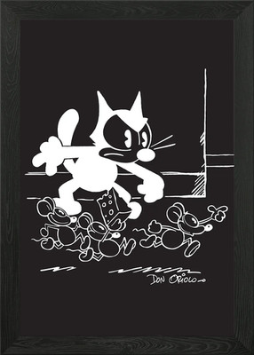 Felix the Cat Classic Art Framed Wall Art Poster Canvas Print Picture