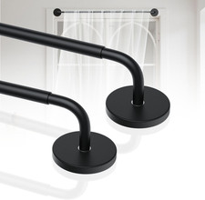 2 Pack Magnetic Curtain Rods for Metal Door, Adjustable 18 to 30 Inch Rod for Ca