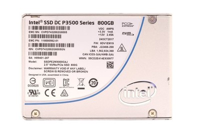 EMC SSDPE2MX800G4J DC P3500 Series 800GB 2.5'' PCIe NVMe SSD P/N: 118000562-01