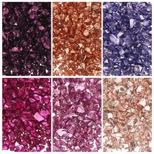 6 Colors Crushed Glass Chips 1-3mm Irregular Glitter 33g Pink Color Series