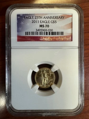 2011 $5 Gold Eagle 🦅 NGC MS70 25th Anniversary