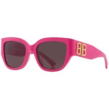 Balenciaga Grey Square Ladies Sunglasses BB0323SK 005 55 BB0323SK 005 55