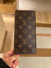 Louis Vuitton Monogram Porte feiulle Brazza Long Wallet Purse Brown