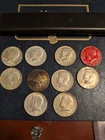 Lot of 10 Kennedy Half Dollars 40% Silver - 1967 1968 1969 - Junk Silver Scrap