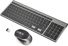 Wireless Keyboard Mouse Combo, J JOYACCESS 2.4G Ergonomic Computer Keyboard,E...