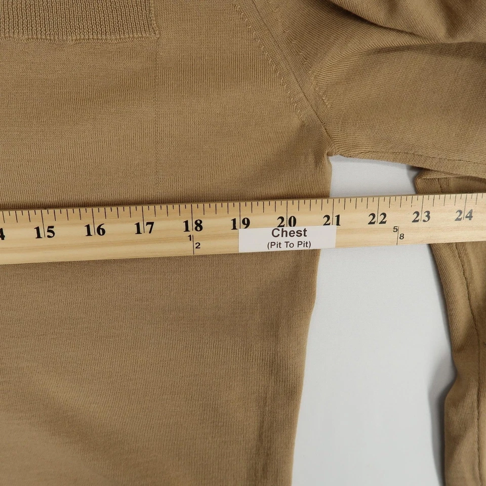 Dsquared2 Sweater Mens Medium Tan Wool Cardigan Button Up Pockets Lightweight - Image 3 of 4