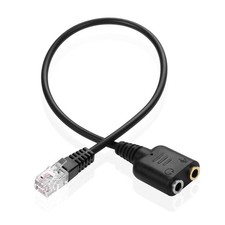 RJ9 to 3.5mm Headsets Adapter Telephone Phones MIC Audio Splitter Adapter Cab...