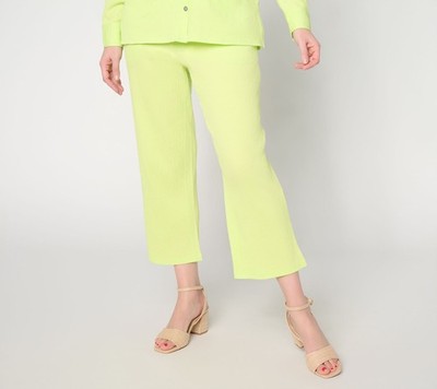 Belle by Kim Gravel Petite Packabelle Solid Cropped Relaxed Pant Key Lime M New