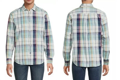 Tommy Bahama Mens Tortola Sunwash Check Shirt in Azul Mar Size Small