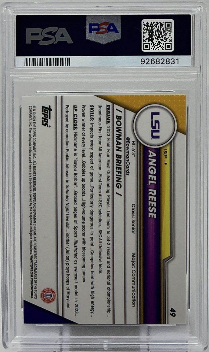 Angel Reese Rookie PSA 10- 2023 Bowman U. Chrome 1st -LSU, Sky, Dream, DBL-DBL view 6