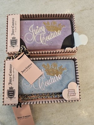 Juicy Couture Heritage Key to Juicy Wristlet Wallet Large Gold Purple/Blue