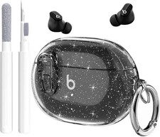 Beats Studio Buds/Studio Buds Plus Case Cover Clear 2021/2023 Black Glitter
